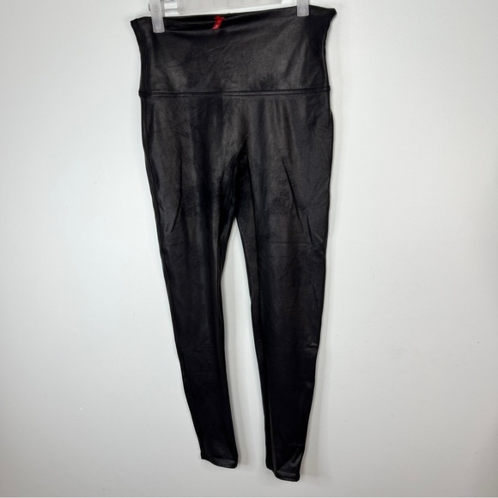 SPANX Faux Leather Leggings Black High-Rise XL